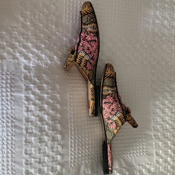 Gucci Princetown Horsebit Bengal Tiger Lily Monogram Loafer Mule - Picture 7 of 7